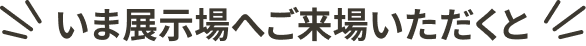 いま展示場へご来場いただくと