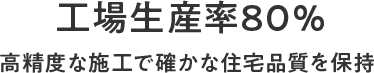 工場生産率80％ 高精度な施工で確かな住宅品質を保持