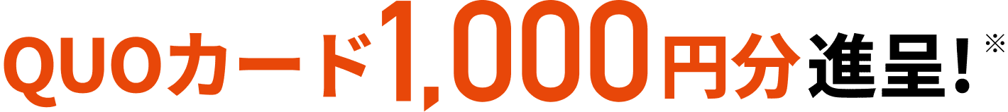 QUOカード1,000円分進呈※