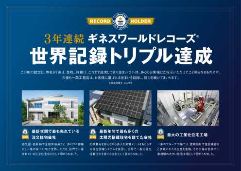 3年連続ギネス記録認定！
今、世界で最も売れている住宅メーカーです。