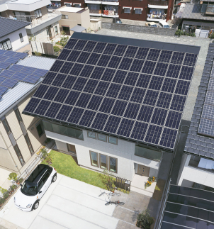 屋根一体型太陽光発電パネルでデザインもおしゃれ