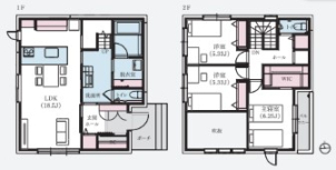 約30坪、3LDKの2階建てのお家です♪
