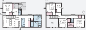 約33坪、4LDK＋書斎のある2階建てのお家です！