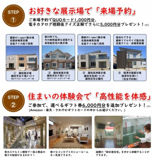 来場予約＋タブレットクイズ全問正解＋住まいの体験会でクオカードプレゼント！