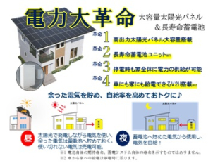 【電力大革命】一条の大容量太陽光パネルと長寿命蓄電池で電気の自給自足をしてみませんか？余った電気は売電OK！詳しくは営業スタッフへお声がけください♪