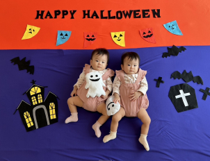 仮想してもOK！
ハロウィン背景で季節感のある思い出を残せます♪