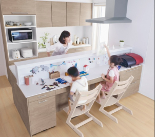 家事をしながらお子様とコミュニケーションの取れる、キッズカウンターキッチン!