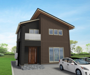 ブラウン・ブラック色の全面タイル貼りの高級感のある仕様です。