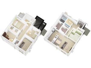 3LDK+書斎のお宅です。大きなバルコニーも特徴的です。