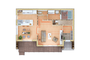 お風呂やトイレにも床暖房が入ってます！