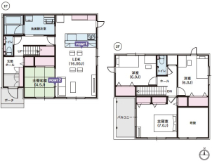 約31坪、4LDKの平屋です！
宿題もお絵描きも目の届く場所で。家族時間が増えるキッズカウンターを、キッチンの目の前に。
和室とLDKが横につながり一体感を醸成。
来客時も家族時間も、使い方が柔軟に広がります。