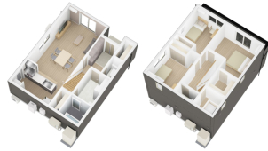 間取りは30坪の3LDK。2階には書斎もあり！