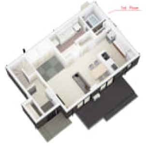 1F　間取り紹介　　　　　　　　　　　①リビング併設の畳コーナー！　　　　　
②大空間の洗面脱衣所！　　　　　　　　
③ひろびろ約21帖のLDK！