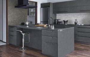 ナイトストーン色のキッチン採用のお家が早くもお引渡し！中々お目にかかれません！