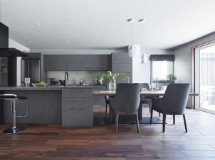 ディティールまで黒にこだわったブラックレーベルを採用