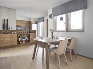 家事動線はスマートに、リビングは開放的に。勾配天井がもたらす圧倒的なゆとりを。