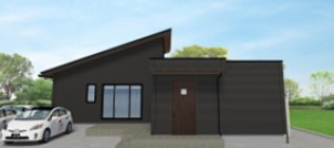 平屋建て、約３４坪、４LDK＋WIC＋書斎☆
大空間のＬＤＫを中心に生活動線を考えた洗練された間取りとなっております。