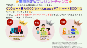 ワクワク抽選会のWチャンス！