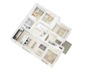 プライベート空間を確保しつつ、動線を意識した間取り