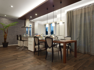 木目調の美しさが際立つ、高級感あふれるデザインを標準仕様で実現。
上質で洗練された空間が日常を特別なものに変えます。