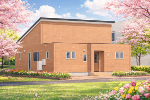 平屋33坪４LDKの注文住宅でございます。