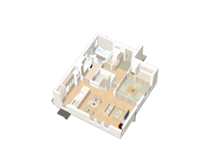 約16帖のLDKと隣接する4.5帖の和室がございます