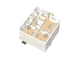 7.75帖の主寝室と続く2帖の書斎と5.33帖の子供部屋が2つございます