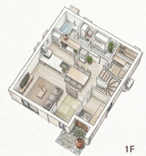 家事動線の良い間取りとなっております。