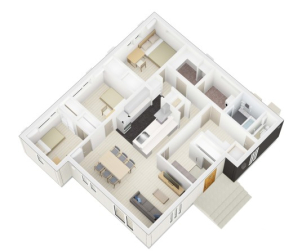 スムーズで家事ラクな水回りとファミリーウォークインクローゼットのある動線。２倍耐震性能（耐震等級５相当）。