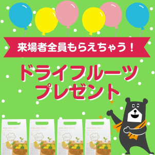 GW期間中ご来場者全員にドライフルーツプレゼント☆☆(お1家族様1個)