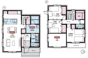 ☆約30坪　3LDK2階建て☆

＃GRAND SMART＃グレイスタイル＃ナイトストーン＃フロントオープン＃可動間仕切り