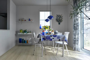 すっきりモダンなデザインも、遊び心のあるアイテムも受け止めてくれる、シンプルさを追求したスタイルです。