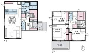 ☆30坪　3LDK2階建て☆
<br>#HUG me#石目調ボーダータイル2色施工#新色ミストグレータイル#ホワイトウォールナット