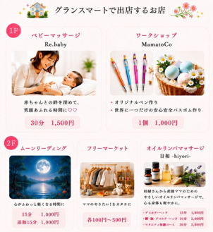 グランスマートでの出店一覧です。