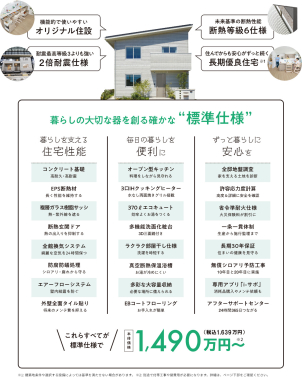高性能×新価格を保証する充実した”標準仕様”
あんなものやこんなものまで。ぜひ一度一条工務店の最高コスパ商品を見てみませんか？

