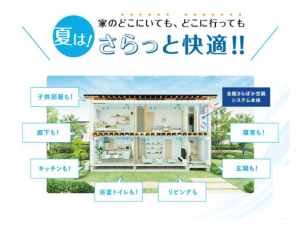 家中どこにいても、夏はさらっと、冬はぽかぽか。一年中快適な暮らしを実現します。 
