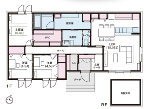 単世帯で暮らすことを想定した３LDK。家事ラク動線にもこだわりました。