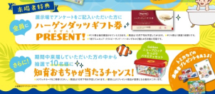 また来場特典としてアンケートをご記入の方に「ハーゲンダッツのギフト券」をプレゼントいたします！