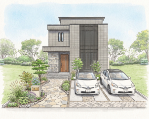 2階建て/吹き抜け/32.77坪/ランドリールーム/３ＬＤＫ
オシャレな内装と奥様に嬉しい家事動線のおうちです。
