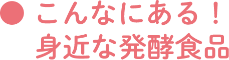 こんなにある！身近な発酵食品