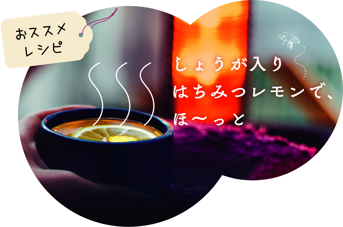 オススメレシピ しょうが入りはちみつレモンで、ほ〜っと