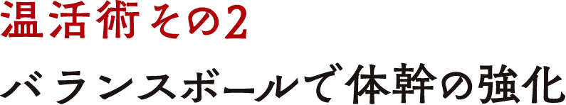 温活術その2 バランスボールで体幹の強化