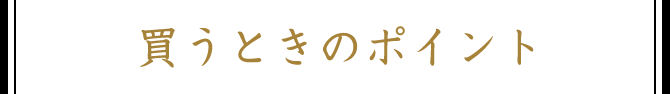 買う時のポイント