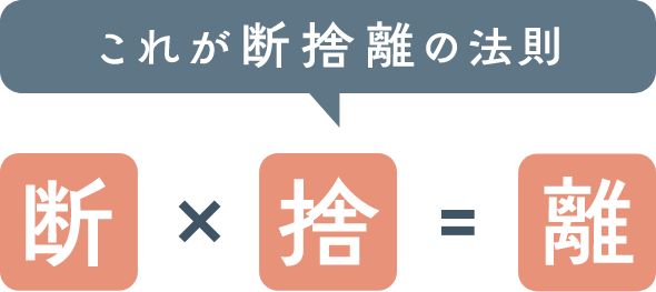 これが断捨離の法則 断×捨=離