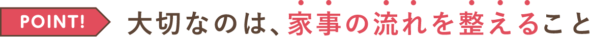 POINT！大切なのは、家事の流れを整えること