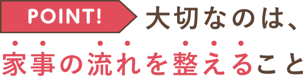 POINT！大切なのは、家事の流れを整えること