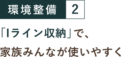 環境整備２ 「Iライン収納」で、家族みんなが使いやすく