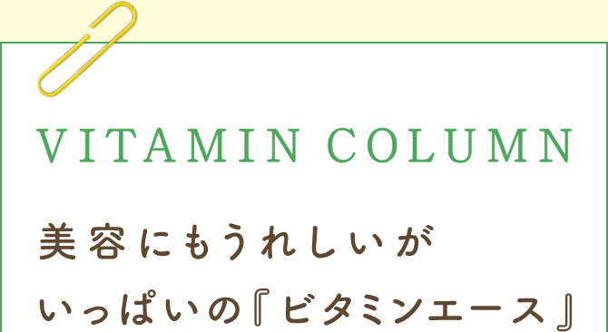 VITAMIN COLUMN 美容にもうれしいがいっぱいの『ビタミンエース』