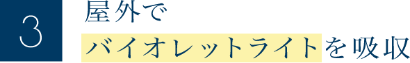 屋外でバイオレットライトを吸収