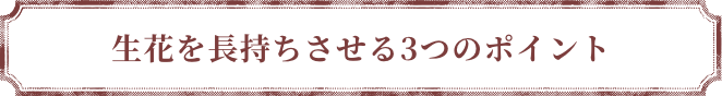 生花を長持ちさせる3つのポイント